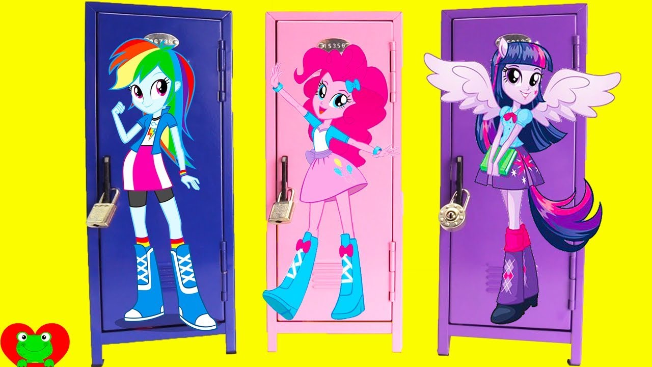 rainbow dash hair Opening My Little Pony MLP Back to School Lockers Surprises Rainbow Dash, Twilight, Pinkie Pie