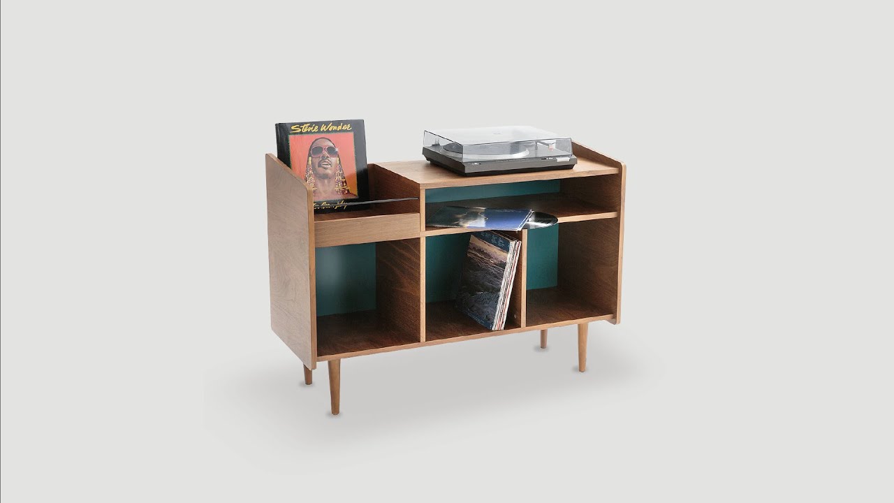 Mueble Biblioteca y Vitrola Vintage Clío