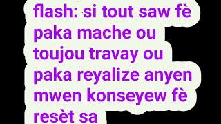 flash! resèt si tout saw fè nan lavi paka mache wap travay ou paka reyalize anyen ou dwe fe reset sa