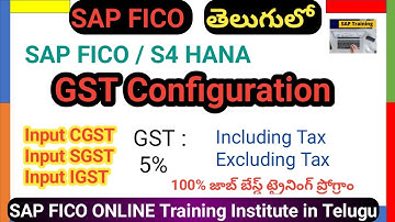 GST Configuration in SAP FICO in Telugu - GST Concept Explanation in Telugu - By Lokesh