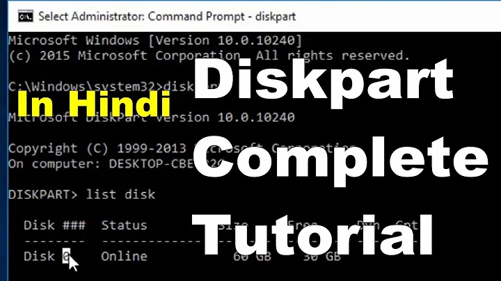 How to use  DiskPart - Complete Tutorial for windows disk partitioning in command line step by Step