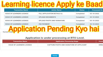 application is under processing at rto level