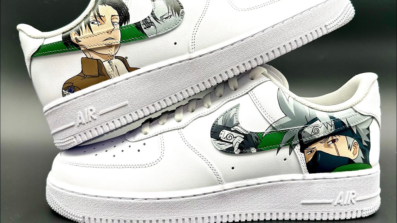 Custom AF1: Naruto x Attack on Titan | Hand-painted Nike Air Force 1 ...