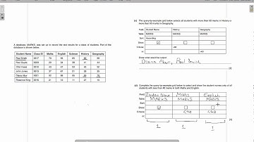 IGCSE Computer Science - Database Query By Example