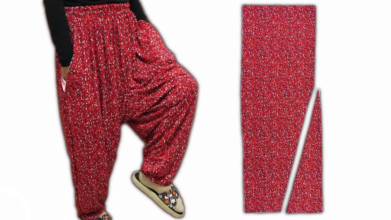 ОЧЕНЬ ПРАКТИЧНЫЙ ВЫРЕЗ И ШИТЬЕ ШАЛЬВАР С КАРМАНАМИ ПО БОКАМ