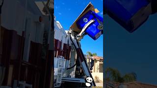 Garbage Truck Picks Up Recycle ♻️ Blue Bins #shorts #garbagetruck #blue