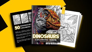 Dinosaur Coloring Book - 50 Coloring Pages for Adults & Teens