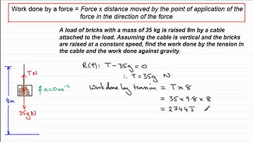 Work done - vertical plane : ExamSolutions