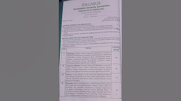 principles of marketing syllabus kuk University 🎓#college #exam