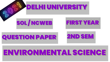 #QUESTION PAPER-2 || #DU || #evs ||1ST YEAR || 2ND SEMESTER || SOL/NCWEB || ENVIRONMENTAL SCIENCE ||