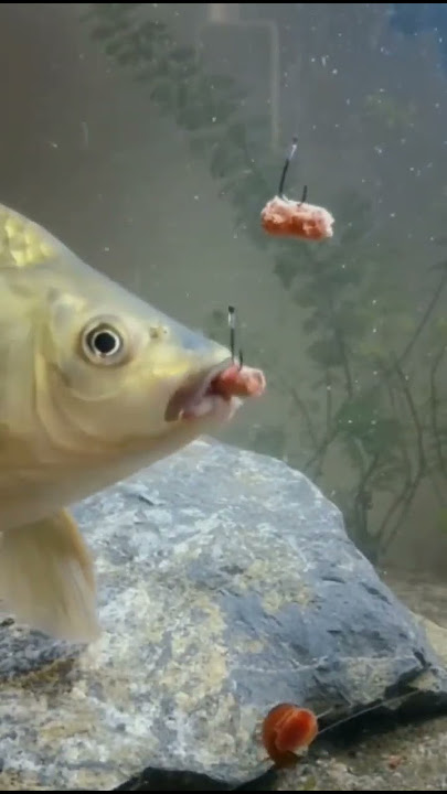 Cara ikan mas makan umpan di dalam air...!!!