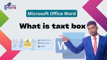what is text box, quick part, word art, drop cap, signature line, date & time, object #computer