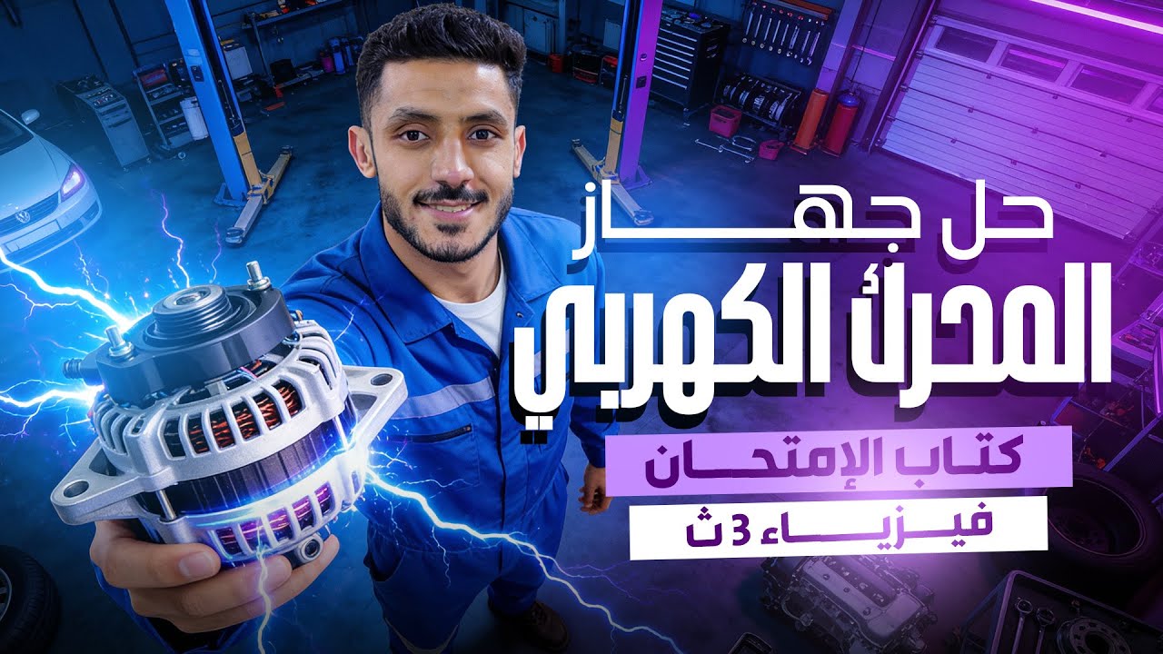 حل أسئلة جهاز المحرك الكهربائي ( الموتور ) كتاب الامتحان للصف الثالث الثانوي 2026