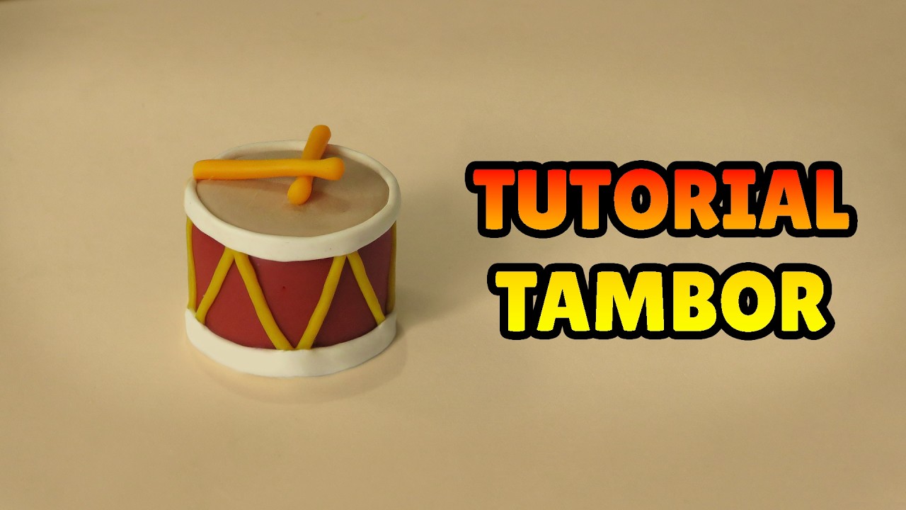🔴 FAÇA um TAMBOR - Tutorial Fácil Biscuit, Pasta Americana, Clay ou Plastilina - DIY