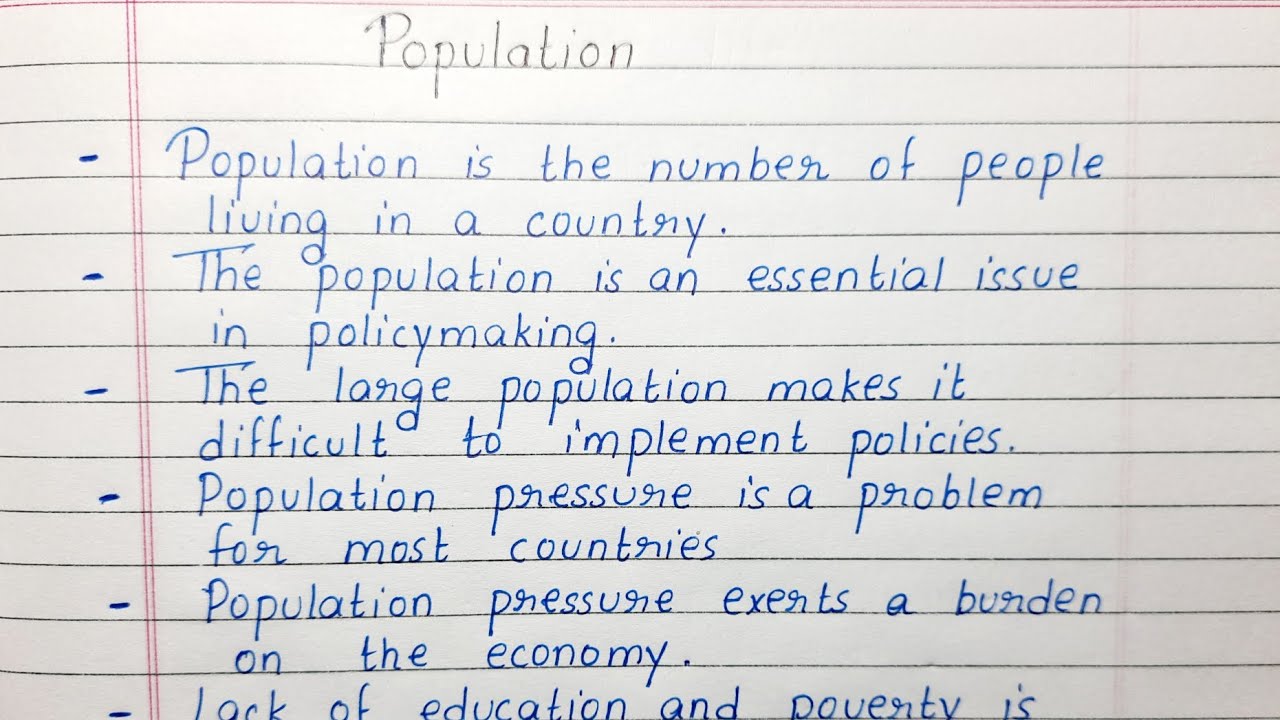 easy short essay on population