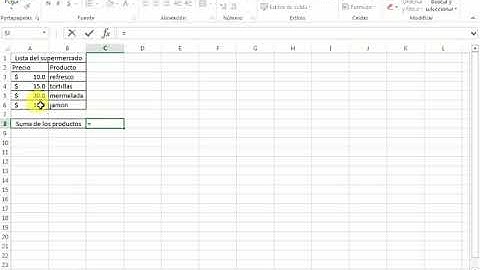 Excel básico: Formulas básicas (Suma, resta, multiplicación, división)