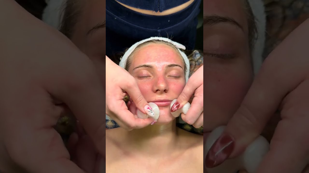 10 min facial asmr 🎀💕 with dermaplane and Hydrojelly mask 