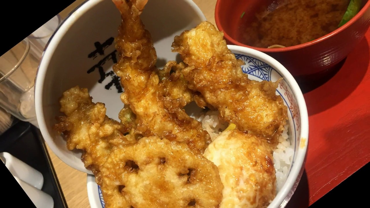 Cooking Tempura Rice Bowl in Osaka Japan Japanese restaurant YouTube