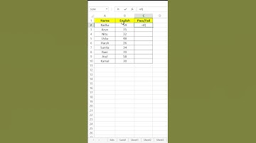 Pass Fail result IF Function,#excelfunction #if #ifstatement #conditioning #exceltips#exceltricks
