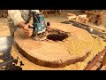 New Creations In Woodworking / Try Making A Sturdy Round Table With A Delicate Detail In The Middle