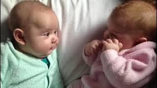 Download lagu The Day Twin Babies Became Best Friends, secret and adorable Twin language