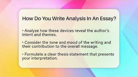 How Do You Write Analysis In An Essay? - The Prose Path