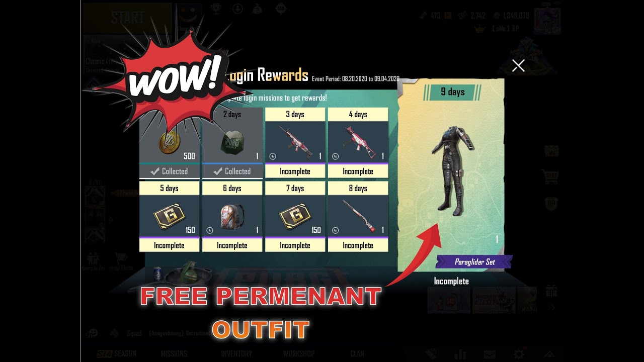 GET 100% FREE OUTFIT FOR PERMANENT (PARAGLIDER SET) IN PUBG MOBILE 😍😍