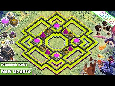 NEW TOWN HALL 9 FARMING BASE 2018! TH9 HYBRID FARM BASE WITH GEAR UPS!! - CLASH OF CLANS(COC)