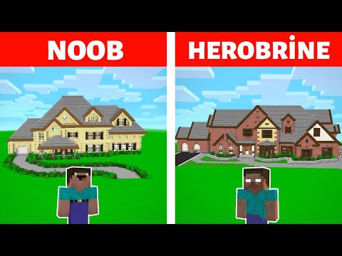 NOOB VS HEROBRİNE (Modern Ev Yapımı) - Minecraft