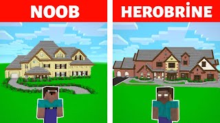 NOOB VS HEROBRİNE (Modern Ev Yapımı)  Minecraft