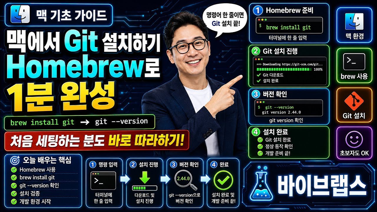 맥에서 Git 설치하기, Homebrew로 1분 완성