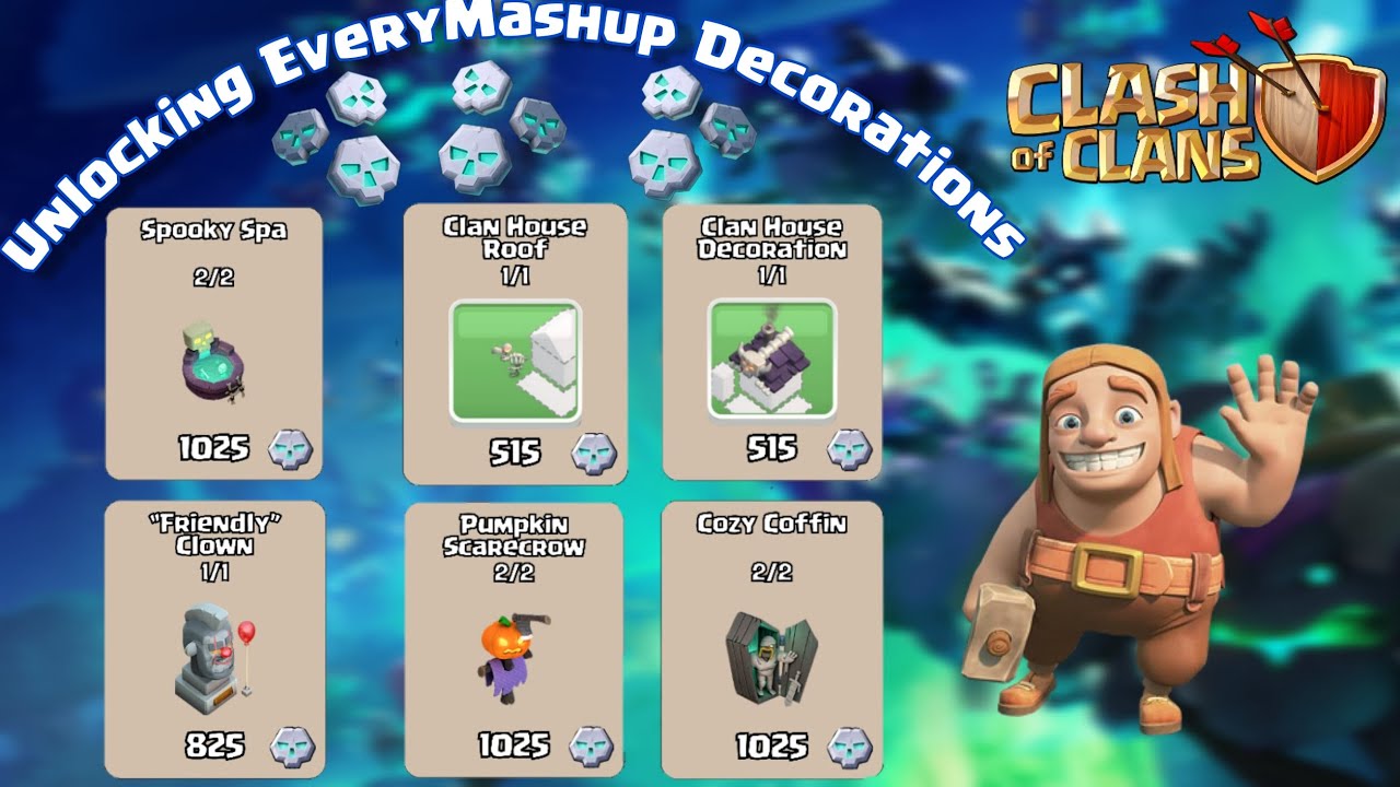 Unlocking Every Mashup Madness Decorations Clash Of Clans New Halloween Event 🎃 YouTube