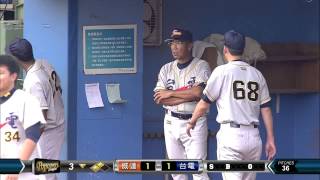 20140719-2 爆米花 威達vs台電 3下 蔡智榆敲3支左外野方向場地二壘安打 台電無人出局攻佔二三壘