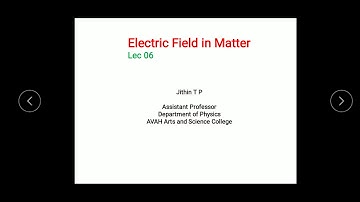 Electric field in matter - lecture 06