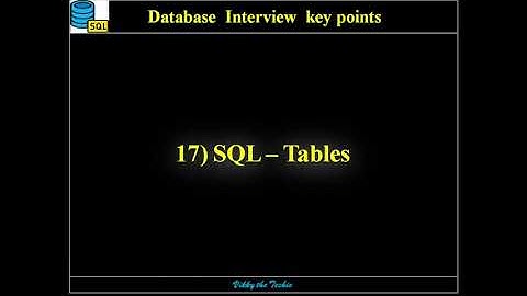 DB17. SQL - Tables