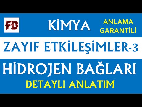 HİDROJEN BAĞLARI DETAYLI ANLATIM  12DK Da [ ZAYIF ETKİLEŞİMLER -3 ] ( ANLAMA GARANTİLİ )