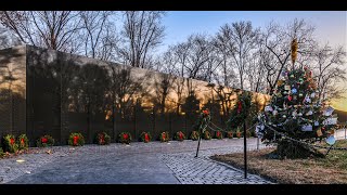 Wall Volunteers Place A Tree Every Year At The Apex Of The Vietnam Veterans Memorial.