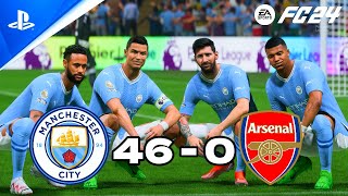 FIFA 24 - RONALDO, MESSI, NEYMAR, MBAPPE,  ALL STARS | MANCHESTER CITY FC 46-0 ARSENAL FC