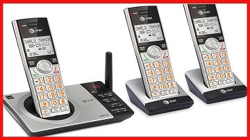 AT&T DECT 6.0 Expandable Cordless Phone with Answering System, Silver/Black with 3 Handsets