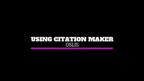 Citation Maker Example