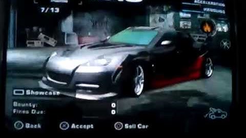 My "Need For Speed Most  Wanted "Carrer Cars On Playstation 2