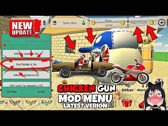 Chicken Gun mod menu v3.0.03 God mode, unlimited money, player position and  MORE!!! 