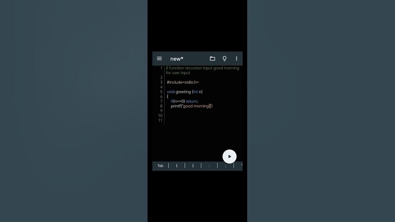 # function recursion # C language program # print the user input good ...