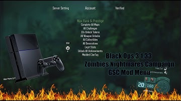 |PS4 Mod Menu| BO3 1.33 Zombies Nightmares Campaign GSC Mod Menu