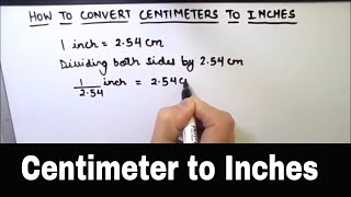 How to Convert Centimeters to Inches /  Centimeter to Inches Conversion / Cm to Inch