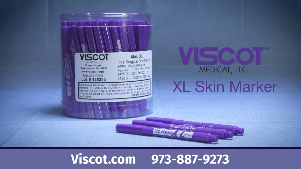 Viscot Resistant Ink Markers- 5 Count- Skin Marker- Latex Free, Designed  for Marking Piercing and Tattoo Sites