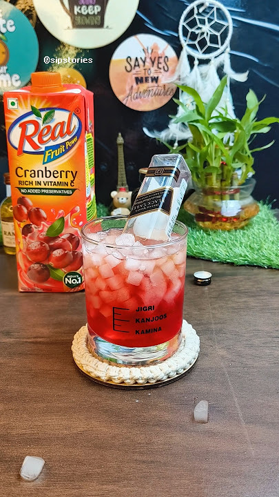 Black Label Whisky with Ice and Cranberry Juice Smooth & Bold Scotch Cocktail #asmr #ytshorts #view