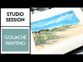 Gouache landscape tutorial & chat ✶ What I do when I don't feel creative