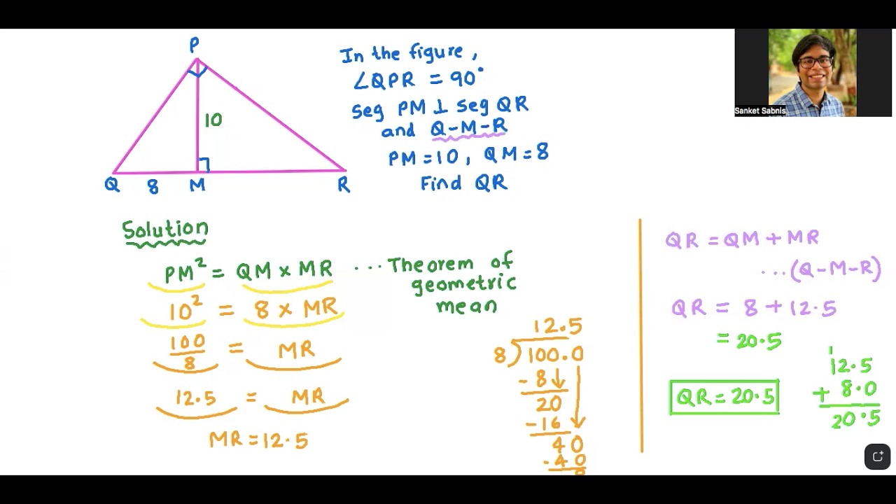 SWBAT apply the theorem of geometric mean