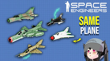 Same Airplane but Built by Different Players, Space Engineers
